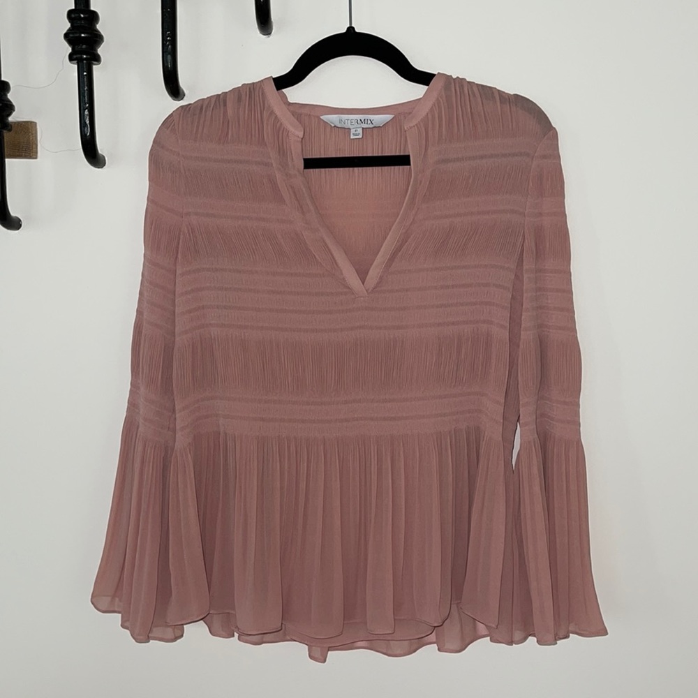 INTERMIX Rouched Blouse with Cami Size Petite